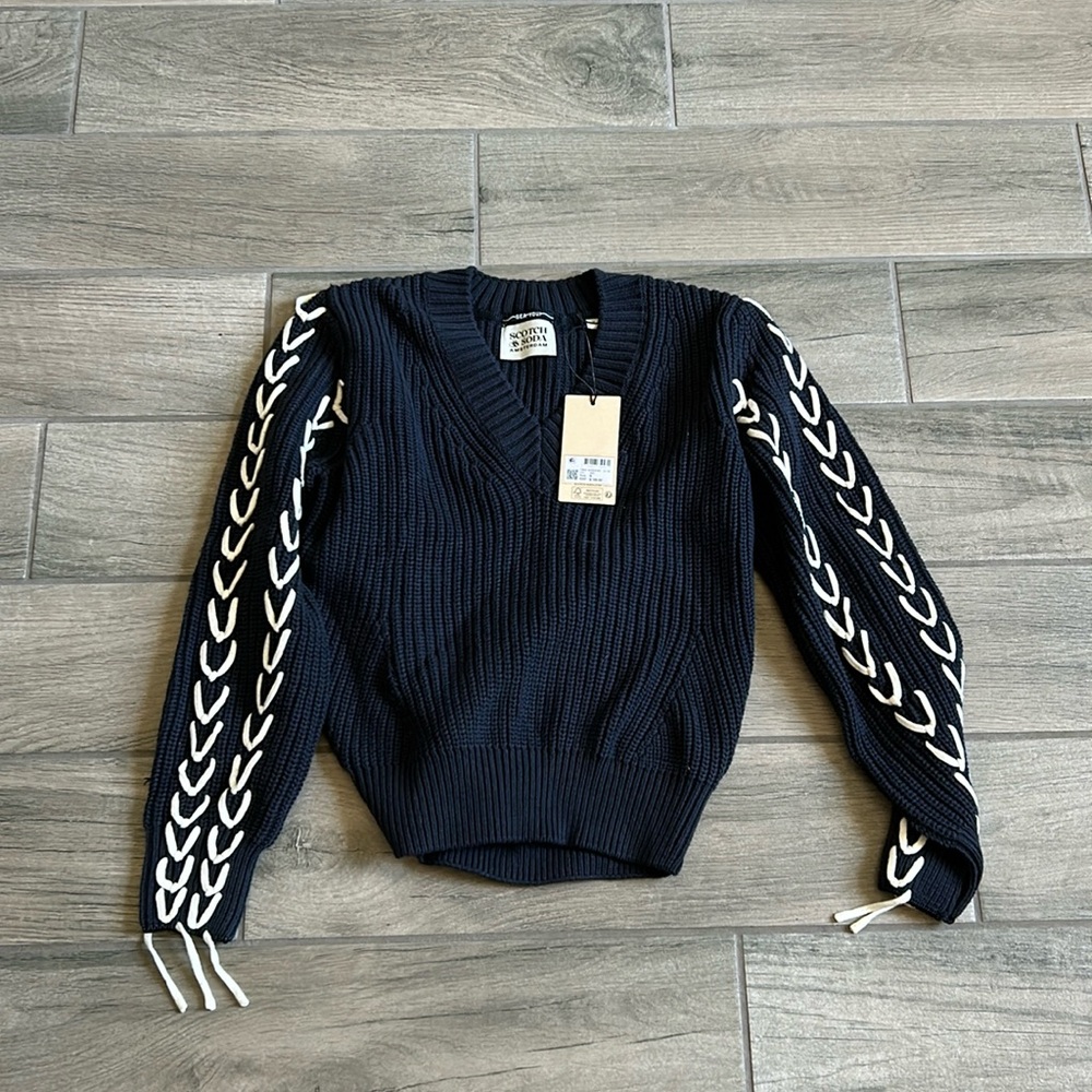Scotch and soda lace up sweater